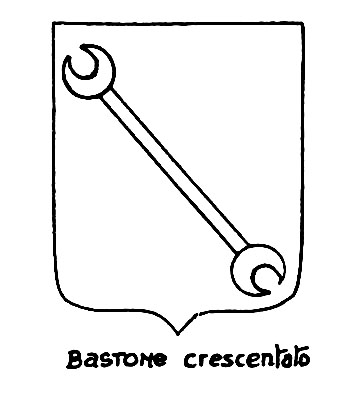 Bild des heraldischen Begriffs: Bastone crescentato